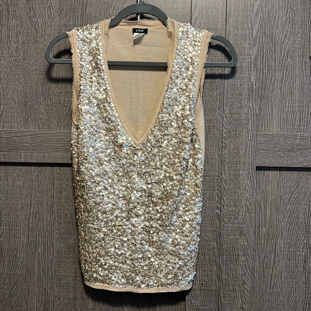 Sequin J Crew sleeveless sweater